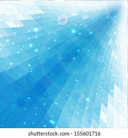 blue rays abstract mosaic perspective background