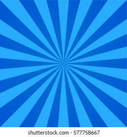 Blue rays background. Illustration for your bright beams design. Sun theme abstract wallpaper. Raster version.