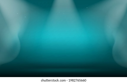 Blue rays glow night scene with sparks on transparent background. Vector illustration