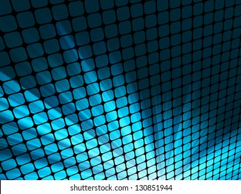 Blue rays light 3D mosaic. EPS 8 vector file included