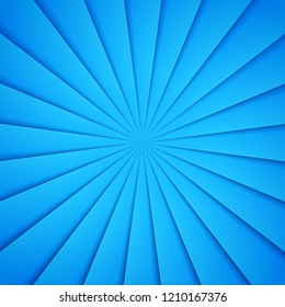 Blue rays in paper style. Diagonal line and stripes background. Vector illustration for design
