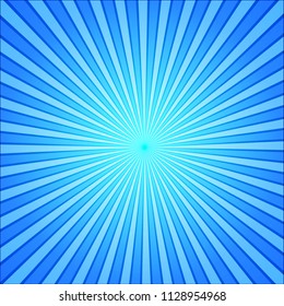 blue rays pop art background. retro comic style vector illustration