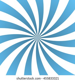 Blue rays poster. Popular ray star burst background television vintage. Light-blue and white abstract texture with sunburst, flare, beam. Retro art design. Glow bright pattern. Vector Illustration