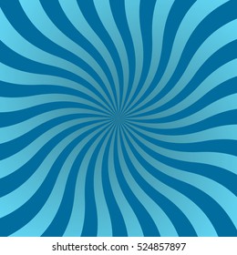 Blue rays poster. Popular ray star burst background television vintage. Dark-blue and light-blue abstract texture with sunburst, beam. Retro design. Vector Illustration