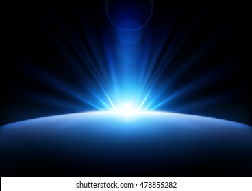 Blue Rays rising background