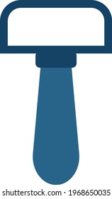 Blue razor, icon illustration, vector on white background