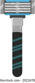 Blue razor, illustration, vector on a white background.