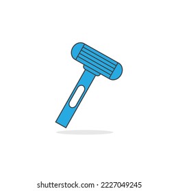 Blue razor isolated on white background