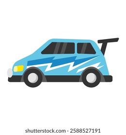 Blue RC Toy Car Flat Design