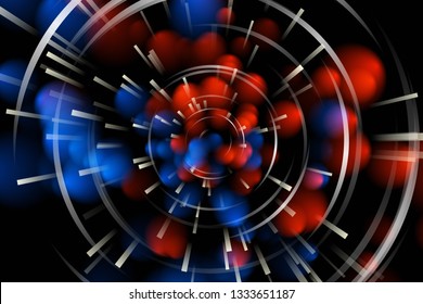 Blue and read radiant burst