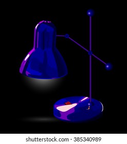blue reading lamp. vector illustration