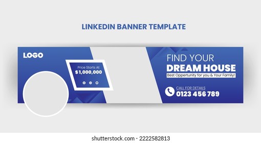 Blue Real Estate Agency Linkedin Profile Banner Template