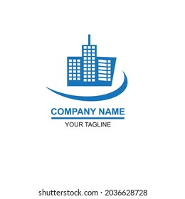 blue real estate logo vector