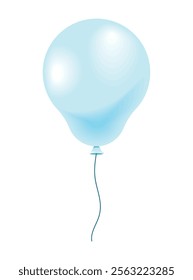 blue realistic balloon helium isolated