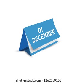 Blue realistic calendar vector illustration. Mockup