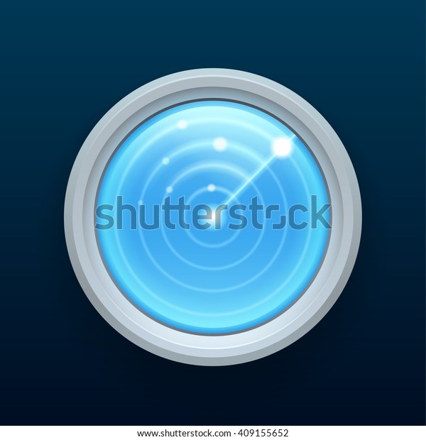 Blue Realistic Detailed Radar Action Decorated Stock Vector (Royalty ...