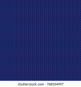 blue realistic knit texture vector seamless pattern