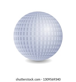 Blue realistic relief three dimensional sphere isolated on white background. Vector illustration. Eps 10.