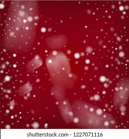 Blue Realistic Snowfall, Vector. Christmas, New Year Sky Holidays Background. Flying, Falling Snowflakes, Realistic Vector Snowfall. Christmas Dots Frame, Storm, Frost Effect Magic Ice Vector.
