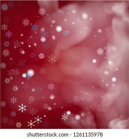 Blue Realistic Snowfall, Vector. Christmas, New Year Ad, Flyer, Card Background. Flying, Falling Snowflakes, Realistic Vector Snowfall. Christmas Dots Frame, Storm, Frost Effect Magic Ice Vector.