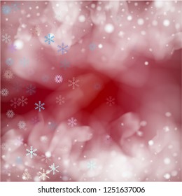 Blue Realistic Snowfall, Vector. Holidays Background, Christmas, New Year Sky. Realistic Snowfall Texture, Flying Snowflakes Overlay. Christmas Dots, Storm, Frost Effect Magic Ice Square Frame.