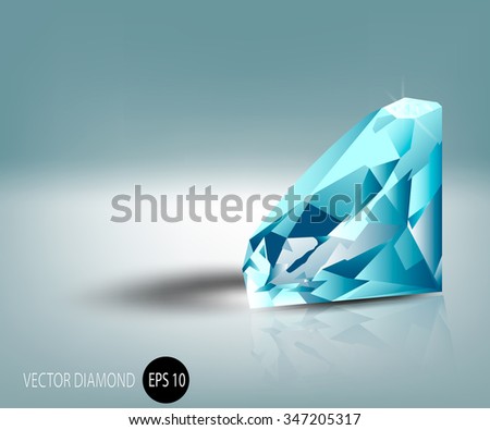 Blue realistic vector diamond