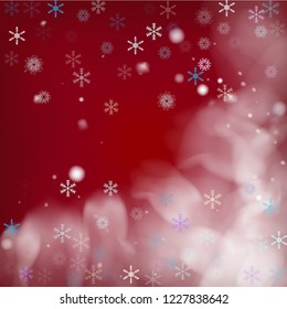 Blue Realistic Vector Snowfall. Christmas, New Year Sky Holidays Background. Realistic Snowfall Texture, Flying Snowflakes Overlay. Christmas Dots Frame, Ice, Storm, Frost Effect Vector Border.