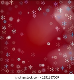 Blue Realistic Vector Snowfall. Christmas, New Year Grunge Holidays Background. Realistic Vector Snowfall, Flying, Falling Snowflakes. Cold Random Dots, Storm, Frost Effect Magic Ice Square Frame.