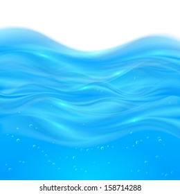 Blue realistic vector water background