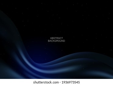 Blue realistic waves, silk fabric texture.Abstract vector background.