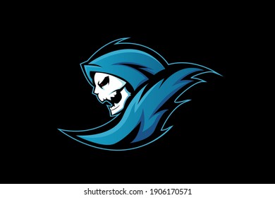 BLUE REAPER MASCOT LOGO VECTOR EPS