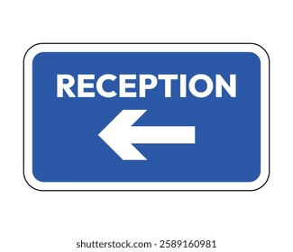 Blue Reception Direction Sign Wayfinding High Quality Vector