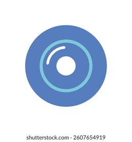 Blue Record Icon with Circular and Central Void