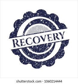 Blue Recovery distress grunge seal