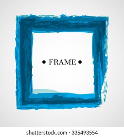 Blue Rectangle Frame Border. Vector Illustration. 