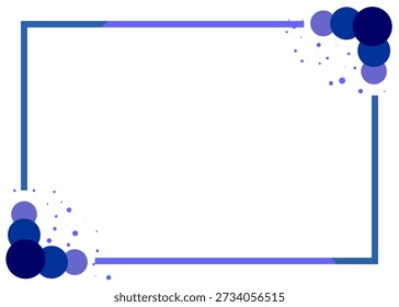 Blue Rectangle Frame with Polka Dot Corner Ornaments on Transparent Background - Powered by Shutterstock - Get 15% off with code: PIKWIZARD15