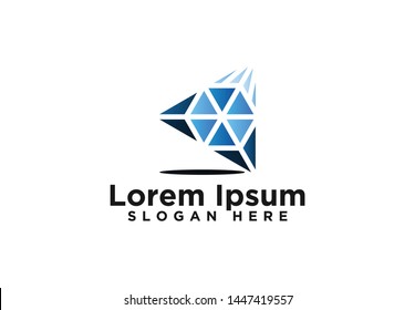Blue Rectangle Logo Designs Vector Illustration