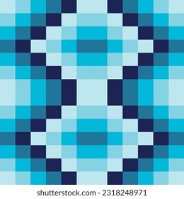 Blue rectangle mosaic diamond tiles seamless vector pattern. Geometric vector pattern. Different shades of blue rectangle vector background.