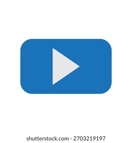 Un rectángulo azul con un Botón de juego blanco