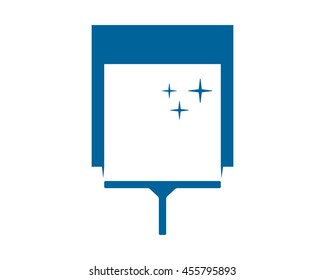 blue rectangle wiper cleaners image vector icon