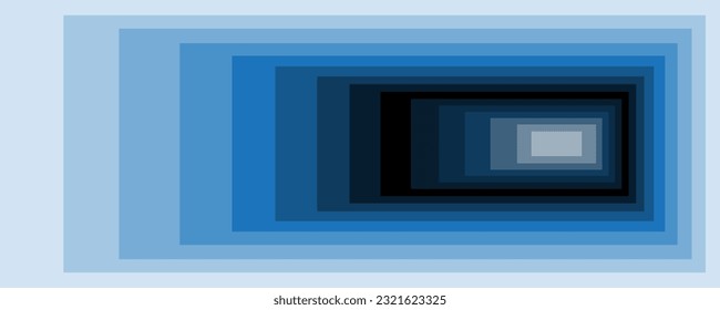 The blue rectangles are stacked and expanded into a perspective.