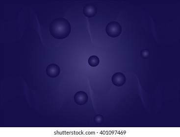 Blue rectangular abstract background with circles and curved lines.