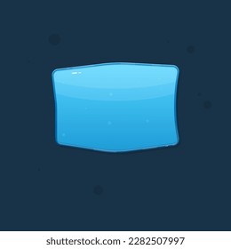 Blue Rectangular Asymmetric  Marine Button  Border For Games UI Or Web Sites Your Business Cute Cartoon Colorful Vector Design