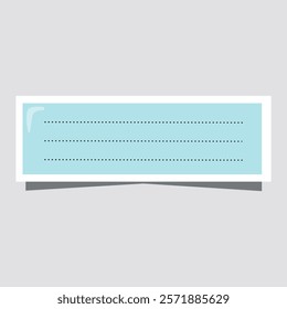 Blue Rectangular Label with Dotted Lines Vector. Minimalistic blue rectangular label with dotted lines. Ideal for business tags, stationery, or digital design elements. Clean and professional