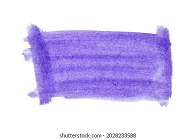 Blue rectangular stain of watercolor paint isolated on white. Background for text. Vector illustration