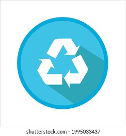 Icono de reciclaje azul. Marcado del producto vectorial.