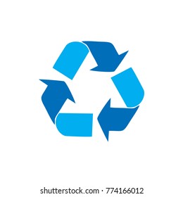 blue recycle symbol