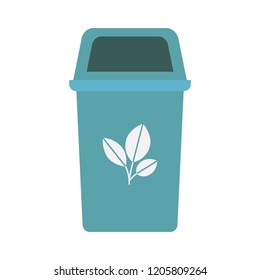 blue recycling basket isolated icon