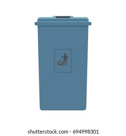 Blue recycling bins isolated