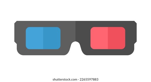 Blue Red 3D Glasses Isolated Vector Illustration